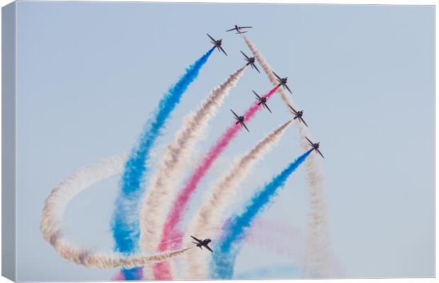 Red Arrows performing the Tornado Canvas Print by Jason Wells