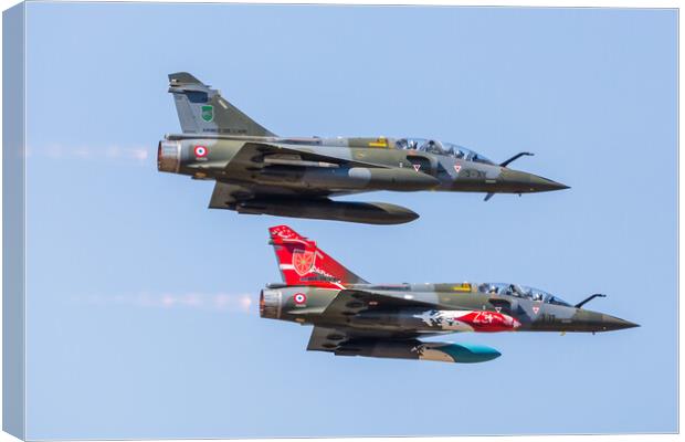 French Air Force Mirage 2000D pair Canvas Print by Jason Wells