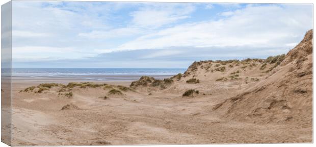 Formby sand dunes panorama Canvas Print by Jason Wells