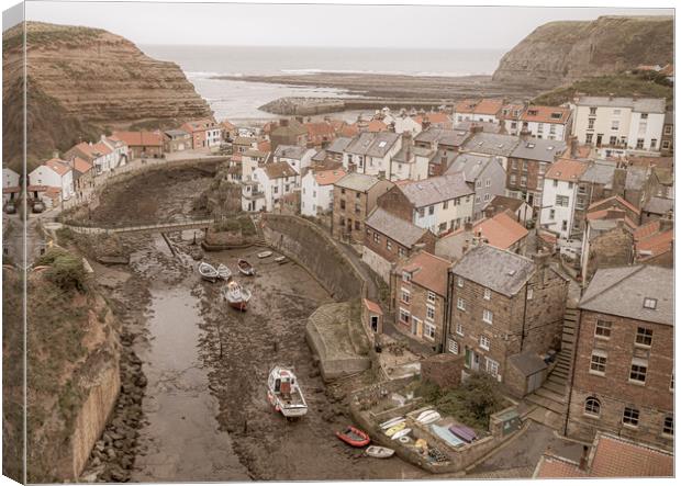 Faded colours of Staithes Canvas Print by Jason Wells