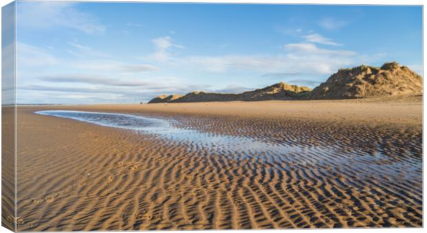 Ripples in the sand on Formby beach Canvas Print by Jason Wells