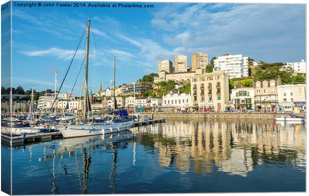 Torquay Harbour Canvas Print by John Fowler