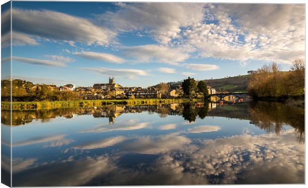 Totnes Reflections Canvas Print by John Fowler