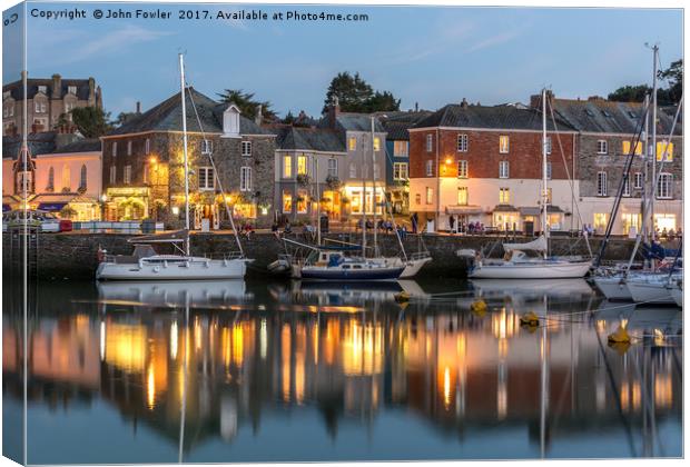 Padstow at Dusk Canvas Print by John Fowler