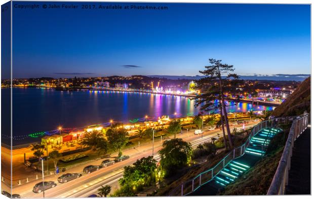 Torquay Seafront  Canvas Print by John Fowler