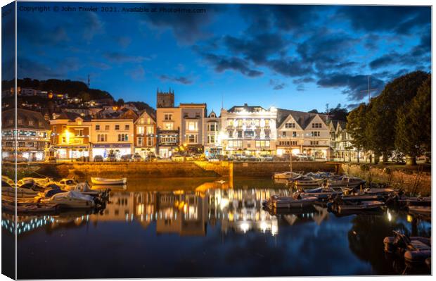 Dartmouth At Dusk Canvas Print by John Fowler