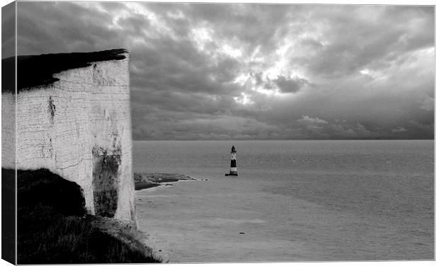  Lighthouse at Beachy Head Canvas Print by Charlotte Moon