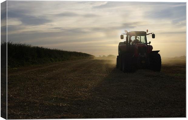 Baling Straw on the East Yorkshire Wolds at Harves Canvas Print by Richard Pinder