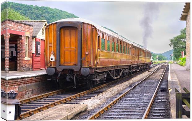 Steam Train Leaving Levisham Station Canvas Print by Richard Pinder