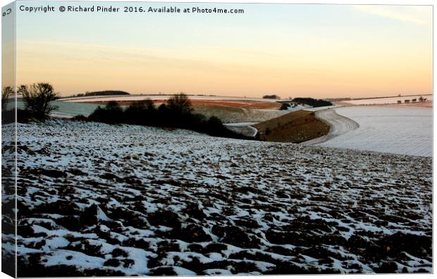 Early Morning on the Yorkshire Wolds Canvas Print by Richard Pinder
