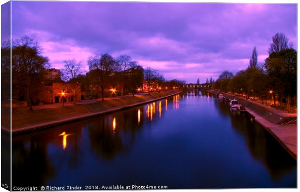 Sunrise over the River Ouse, York Canvas Print by Richard Pinder