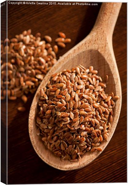 Brown linseeds portion Canvas Print by Arletta Cwalina