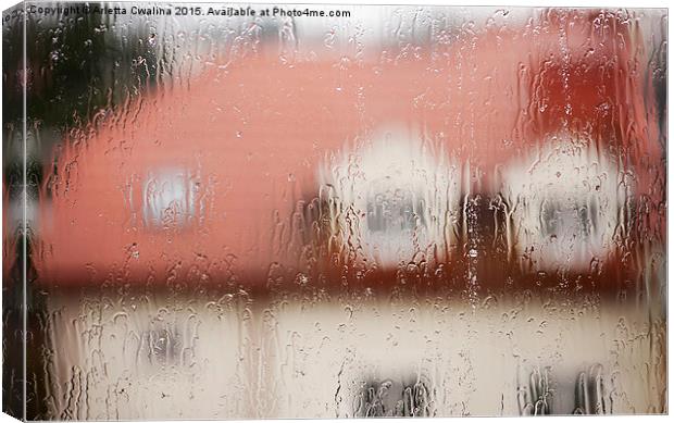 Rainy teary window abstract Canvas Print by Arletta Cwalina