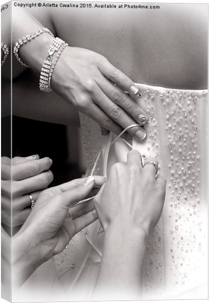  Bridal wedding dress buttons Canvas Print by Arletta Cwalina