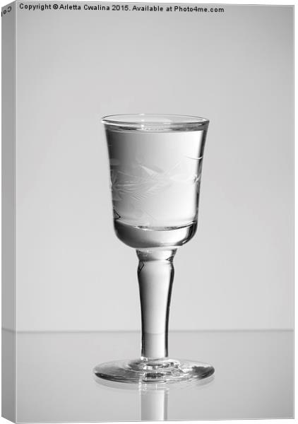 One stem glass of clear vodka Canvas Print by Arletta Cwalina