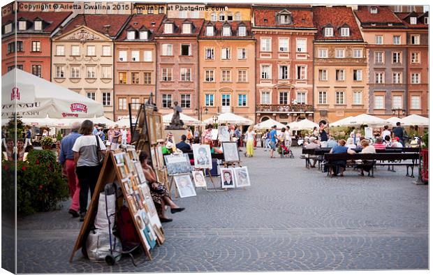 Old Town Market Place Canvas Print by Arletta Cwalina