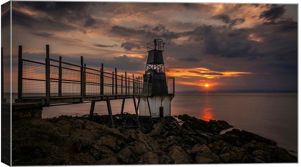  Portishead Lighthouse  Canvas Print by Dean Merry