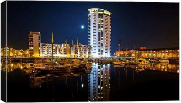 The Tower, Meridian Quay Canvas Print by Dean Merry