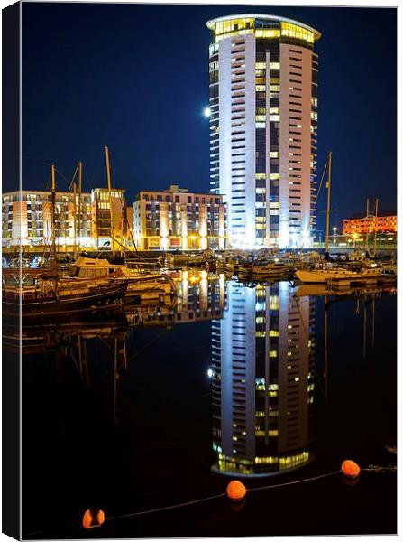 The Tower, Meridian Quay Canvas Print by Dean Merry