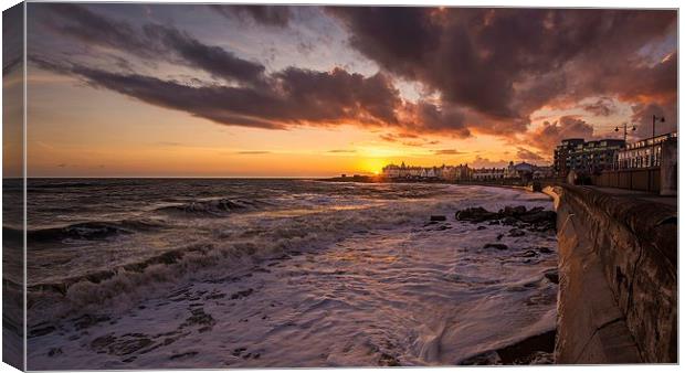 Porthcawl sunset Canvas Print by Dean Merry