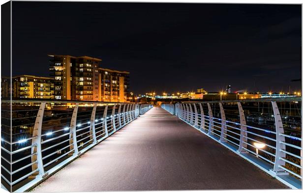  Pont Y Werin footbridge, Penarth Canvas Print by Dean Merry