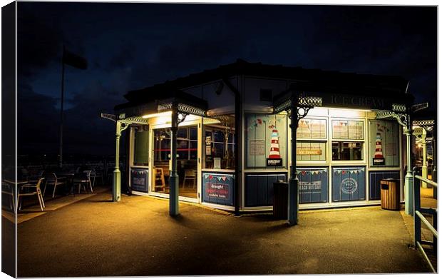  Swansea Night Cafe Canvas Print by Dean Merry