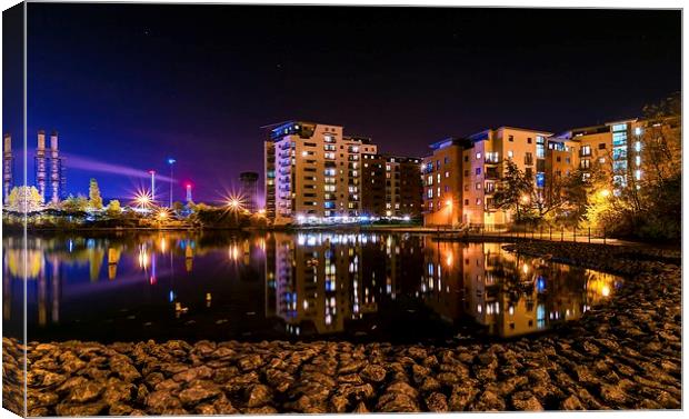  Reflection, Cardiff Bay Canvas Print by Dean Merry