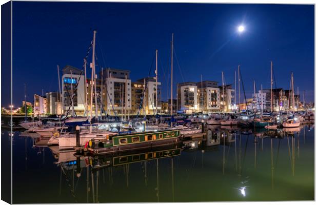 Marina View, Portishead Canvas Print by Dean Merry