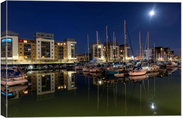 Marina View, Portishead  Canvas Print by Dean Merry