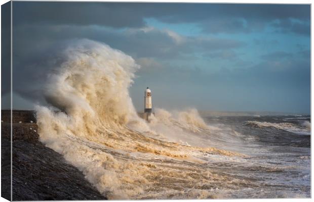 Porthcawl storm Canvas Print by Dean Merry