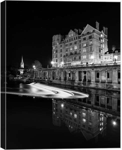 The Empire and weir, Grand Parade, Bath Canvas Print by Dean Merry