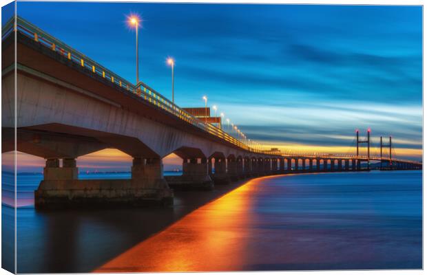 Second Severn Crossing   Canvas Print by Dean Merry