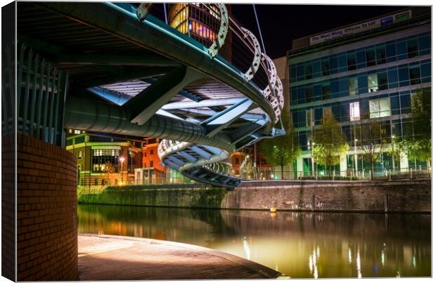 Underneath Valentine Bridge leading to the Eye  Canvas Print by Dean Merry