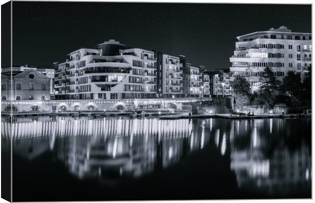 Bristol Apartments and canal boats Canvas Print by Dean Merry