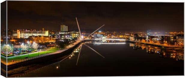 Newport city foot bridge Canvas Print by Dean Merry