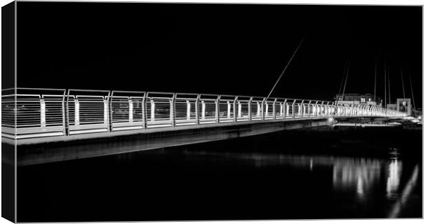 Newport city foot bridge Canvas Print by Dean Merry