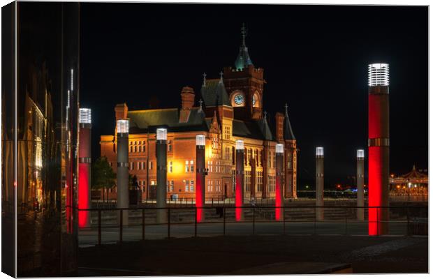 Cardiff bay columns Canvas Print by Dean Merry