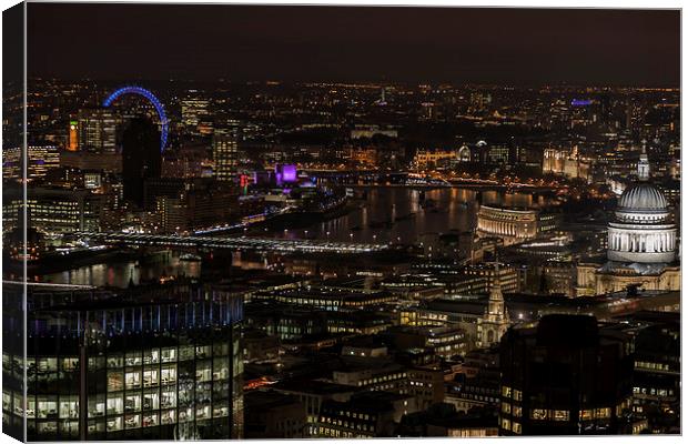 London City skyline at Night Canvas Print by andy myatt