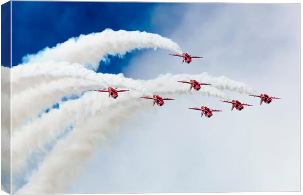 The Red Arrows over the Top Canvas Print by andy myatt