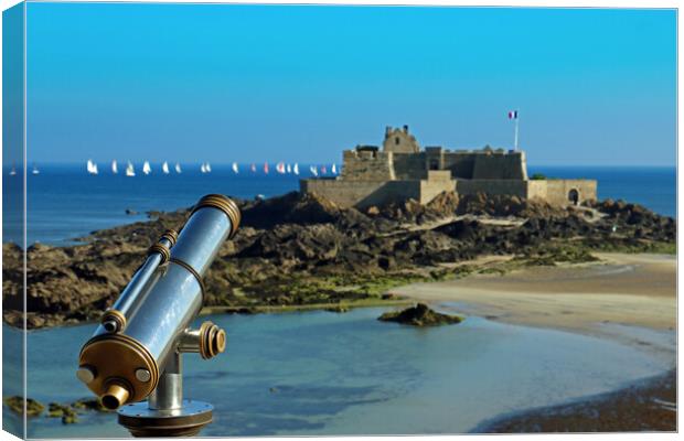 Fort National in St Malo Canvas Print by Michael Hopes