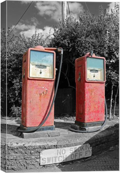 Old fashioned Petrol pumps Canvas Print by Michael Hopes