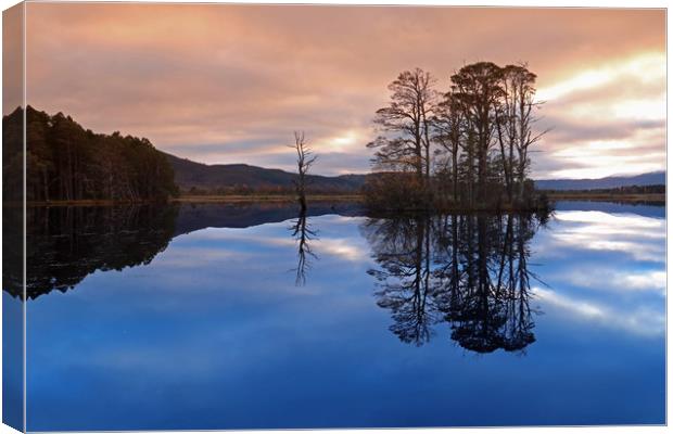 Sunset over Loch Canvas Print by Michael Hopes