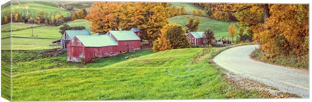 Jenne Farm Vermont Panoramic Canvas Print by Edward Fielding