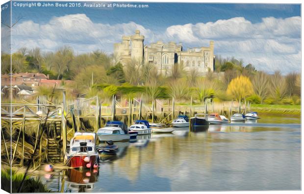  Arundel Castle and The Arun Canvas Print by John Boud