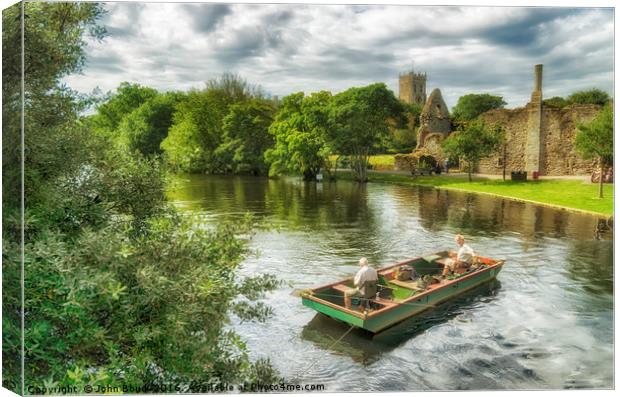 Christchurch Dorset Fishing Canvas Print by John Boud