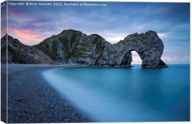 Durdle Door Dawn Canvas Print by Brian Jannsen