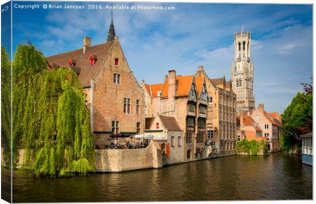 Bruges Canal  Canvas Print by Brian Jannsen
