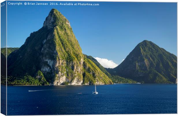 St Lucia Pitons Canvas Print by Brian Jannsen