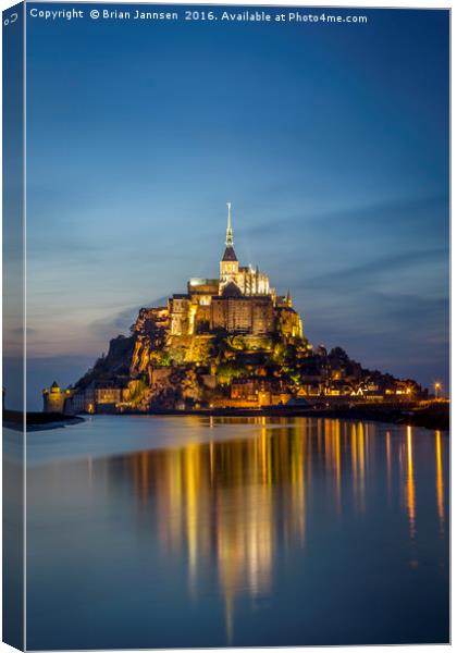 Mont Saint Michel Twilight Canvas Print by Brian Jannsen