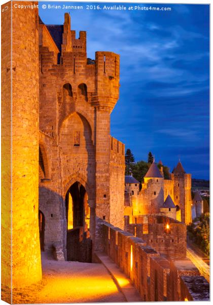 Medieval town of Carcassonne Canvas Print by Brian Jannsen